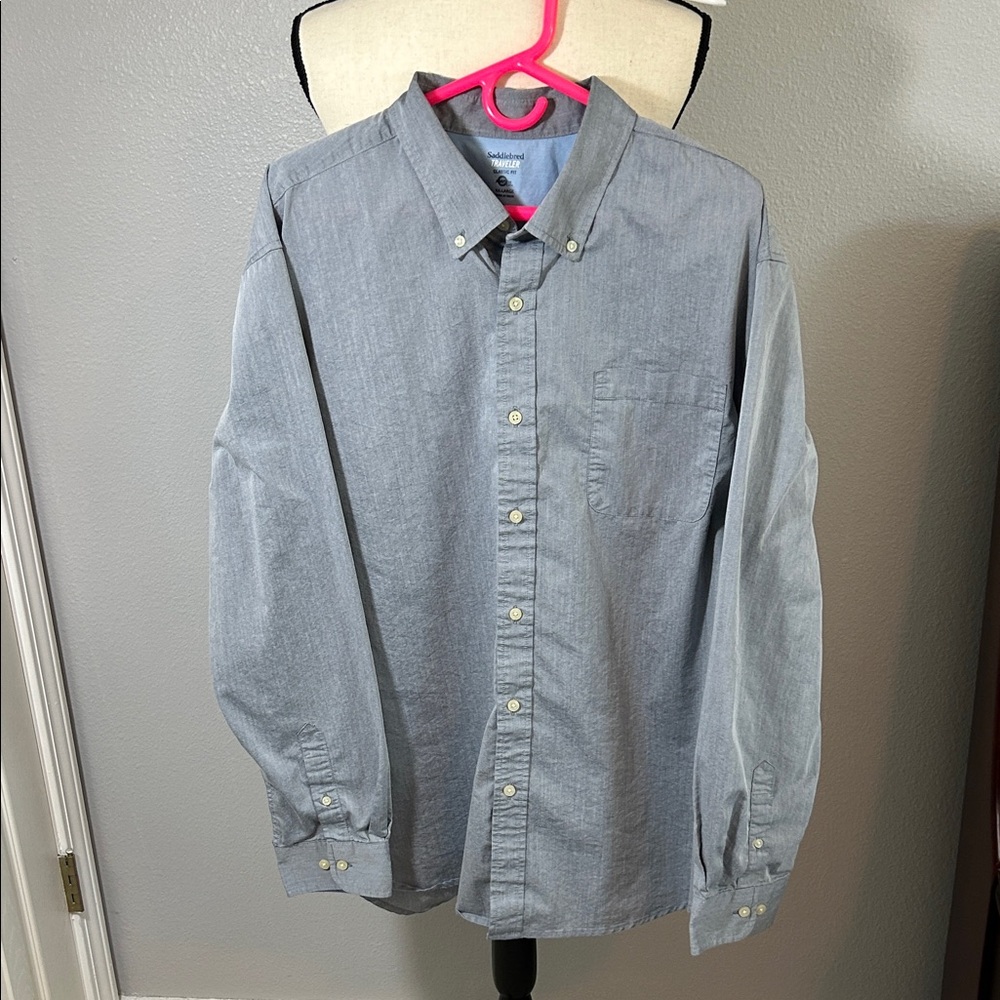 Saddlebred Light Gray Button-Down Shirt